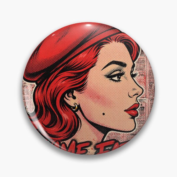Item preview, Femme Fatale Newspaper Pop Art - Red Beret 1950s Comic Girl designed and sold by MAISON SYLVIE.