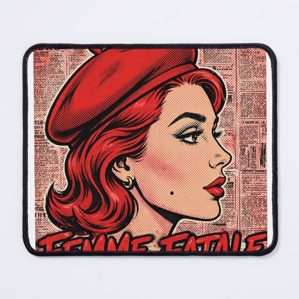 Item preview, Femme Fatale Newspaper Pop Art - Red Beret 1950s Comic Girl designed and sold by MAISON SYLVIE.