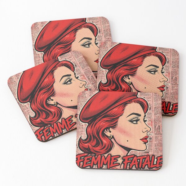 Item preview, Femme Fatale Newspaper Pop Art - Red Beret 1950s Comic Girl designed and sold by MAISON SYLVIE.