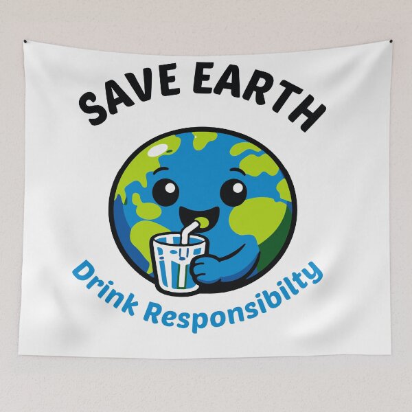 Item preview, Save Earth Drink Responsibly Eco Design designed and sold by Nuvoro Eco Awareness.