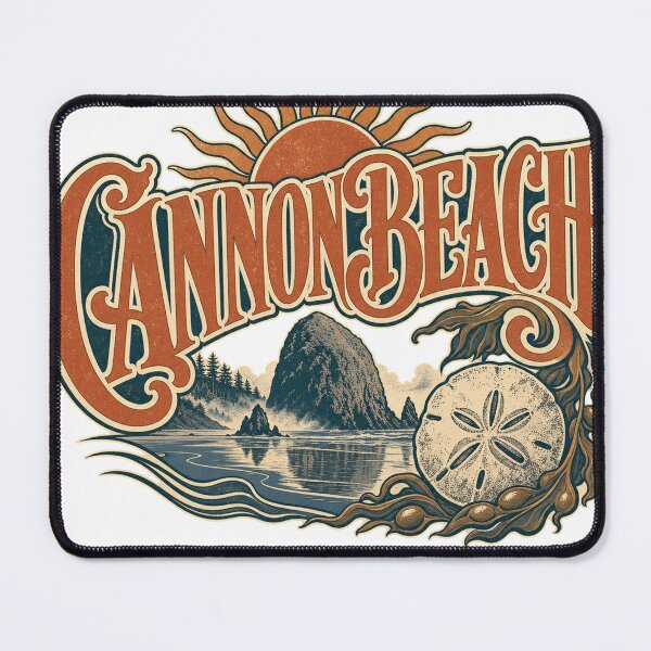 Item preview, Cannon Beach Oregon Retro Signpainter Lettering Art designed and sold by VisualArtsOasis.