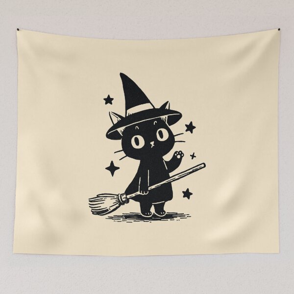 Item preview, Black Cat Spooky Season Cute Halloween Art designed and sold by oneofthesedayys.