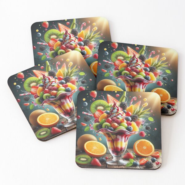 Item preview, Fruity taste explosion - ice cream sundae with summer fruits designed and sold by FotoworldEdel.