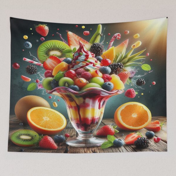 Item preview, Fruity taste explosion - ice cream sundae with summer fruits designed and sold by FotoworldEdel.