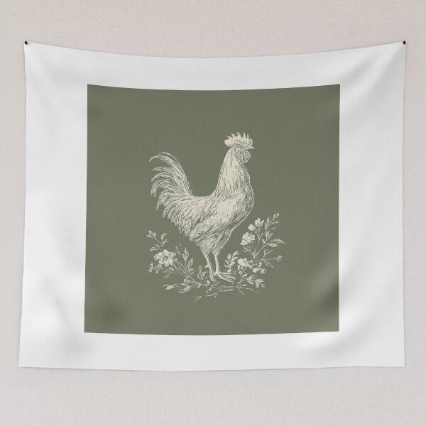 Item preview, Vintage Rooster Botanical Line Art designed and sold by GoodOldPrints4.