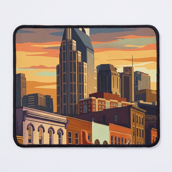 Item preview, Nashville Tennessee Vintage Travel Poster – Broadway Honky Tonks & Skyline Art designed and sold by Bomax121.