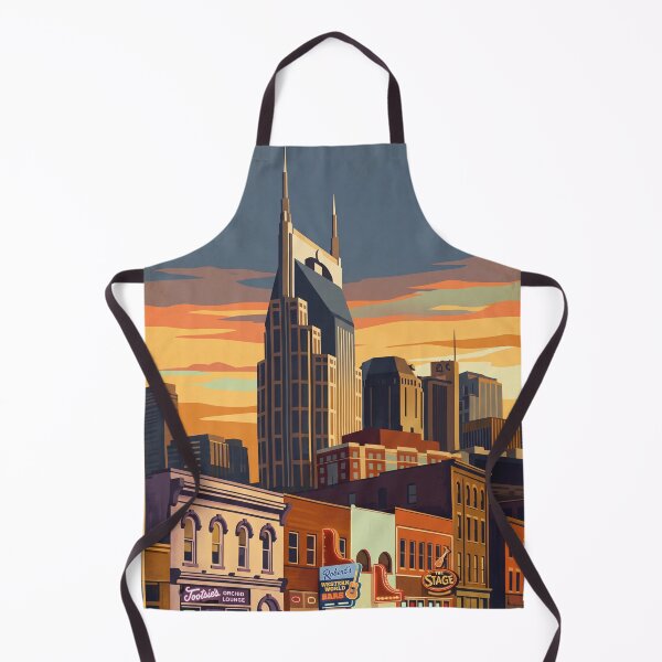Item preview, Nashville Tennessee Vintage Travel Poster – Broadway Honky Tonks & Skyline Art designed and sold by Bomax121.