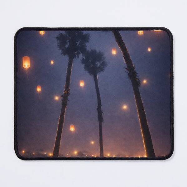 Item preview, Sky Lanterns Through the Mist – Fantasy Beach Palms designed and sold by Kimberly Palmer.
