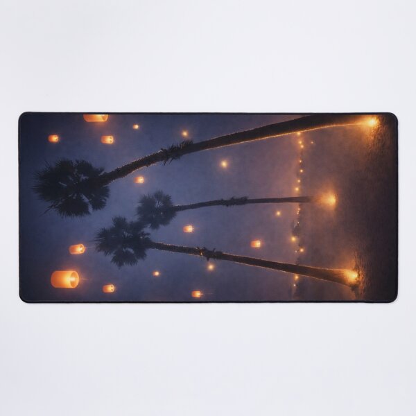 Item preview, Sky Lanterns Through the Mist – Fantasy Beach Palms designed and sold by Kimberly Palmer.