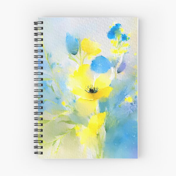 Item preview, Blue And Yellow Wildflowers Impressionist-Style Digital Watercolor  designed and sold by DEC02.