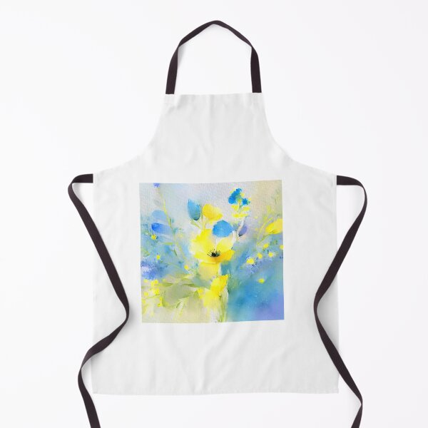 Item preview, Blue And Yellow Wildflowers Impressionist-Style Digital Watercolor designed and sold by DEC02.