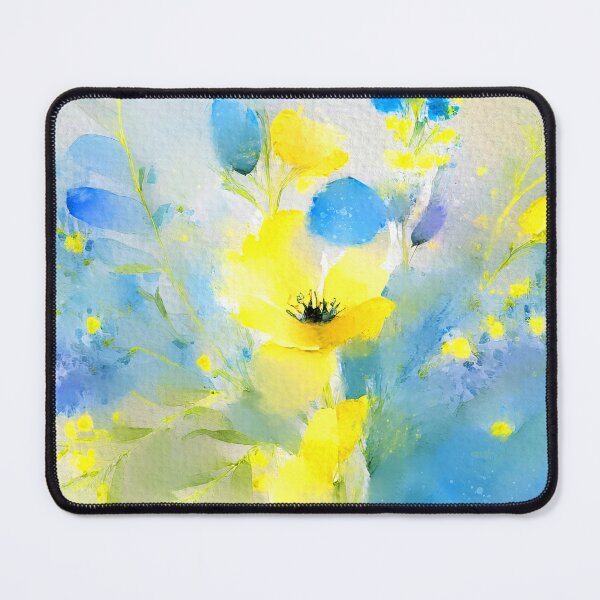 Item preview, Blue And Yellow Wildflowers Impressionist-Style Digital Watercolor designed and sold by DEC02.