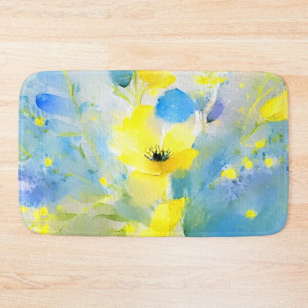 Item preview, Blue And Yellow Wildflowers Impressionist-Style Digital Watercolor  designed and sold by DEC02.