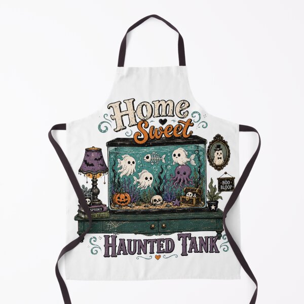 Item preview, Home Sweet Haunted Tank – Spooky Ghost Fish Aquarium designed and sold by TVPS17.
