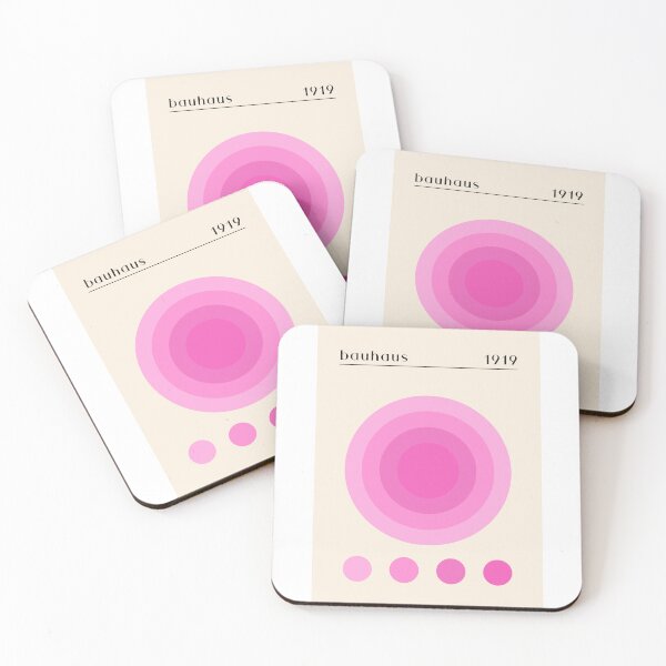 Item preview, Bauhaus 1919 Pink Circles | Minimalist Geometric Abstract Poster designed and sold by kahaMWirless.