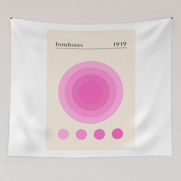 Item preview, Bauhaus 1919 Pink Circles | Minimalist Geometric Abstract Poster designed and sold by kahaMWirless.