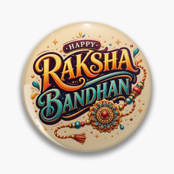 Item preview, Happy Raksha Bandhan Typography | Decorative Rakhi Festival Design | Indian Festival Sticker & Gift designed and sold by boutkhilnl.