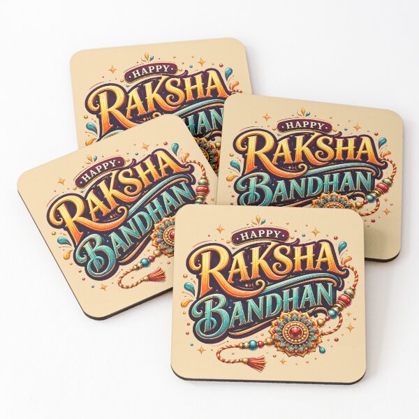 Item preview, Happy Raksha Bandhan Typography | Decorative Rakhi Festival Design | Indian Festival Sticker & Gift designed and sold by boutkhilnl.