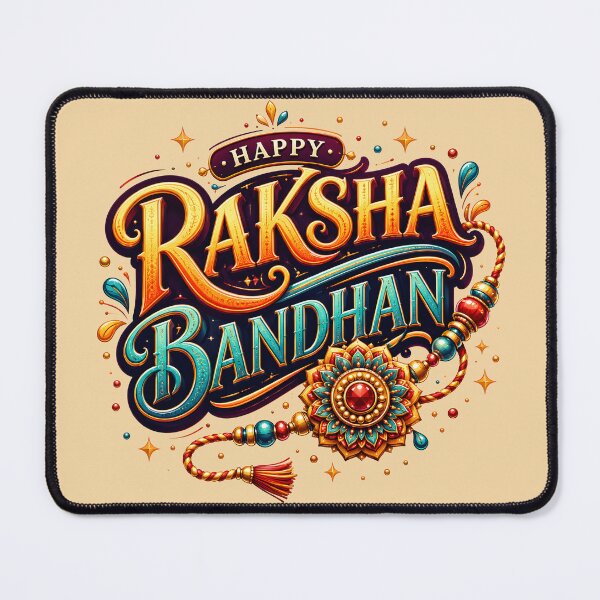Item preview, Happy Raksha Bandhan Typography | Decorative Rakhi Festival Design | Indian Festival Sticker & Gift designed and sold by boutkhilnl.