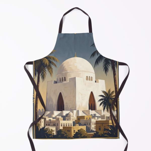 Item preview, Karachi Pakistan Vintage Travel Poster – Mazar-e-Quaid & White Marble Landmark Art designed and sold by Bomax121.