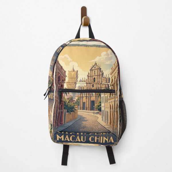 Item preview, Macau China Vintage Travel Poster – Ruins of St. Paul’s & Historic City Art designed and sold by Bomax121.