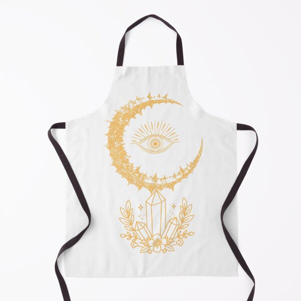 Item preview, Golden Mystic Moon Crescent with Eye and Crystal designed and sold by DearBunnyArt.
