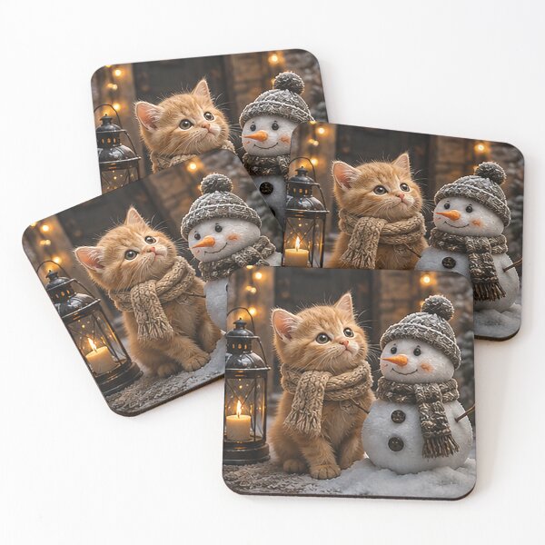 Item preview, Cozy Winter Friendship Cat Illustration designed and sold by Sara-Ai.