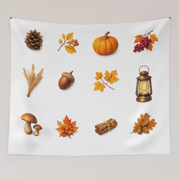 Item preview, Cozy Autumn Leaves Pumpkin Acorn Vintage Fall Season Aesthetic designed and sold by Rehnair.