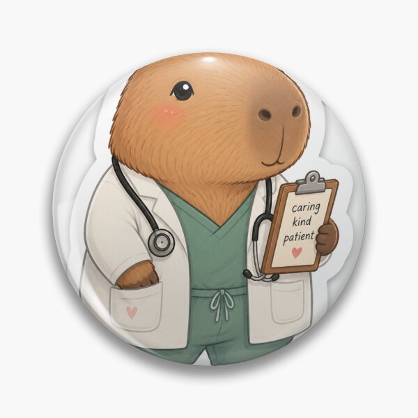 Item preview, Cute Doctor Capybara Sticker | Kawaii Medical Capybara designed and sold by palette fox.