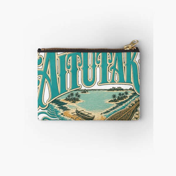 Item preview, Aitutaki Cook Islands Vintage Hand Lettered Travel Emblem designed and sold by VisualArtsOasis.
