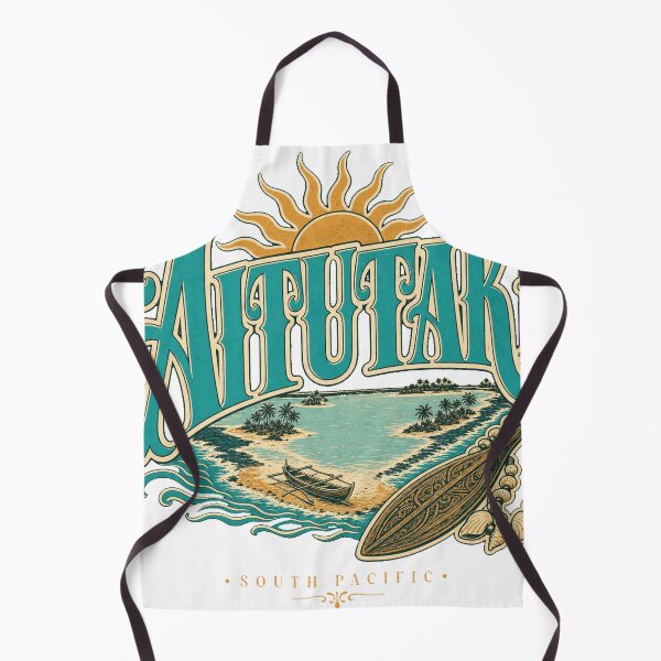 Item preview, Aitutaki Cook Islands Vintage Hand Lettered Travel Emblem designed and sold by VisualArtsOasis.