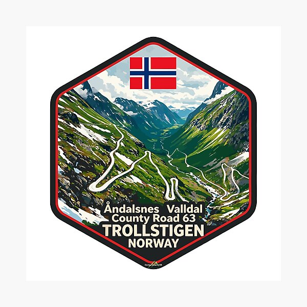 Item preview, Trollstigen The Troll Road Norway Sticker TShirt 06 designed and sold by OuterShellUK.