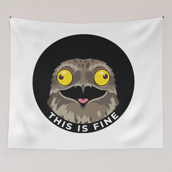 Item preview, This Is Fine Minimalist Potoo Bird Urutau designed and sold by Arc2020.