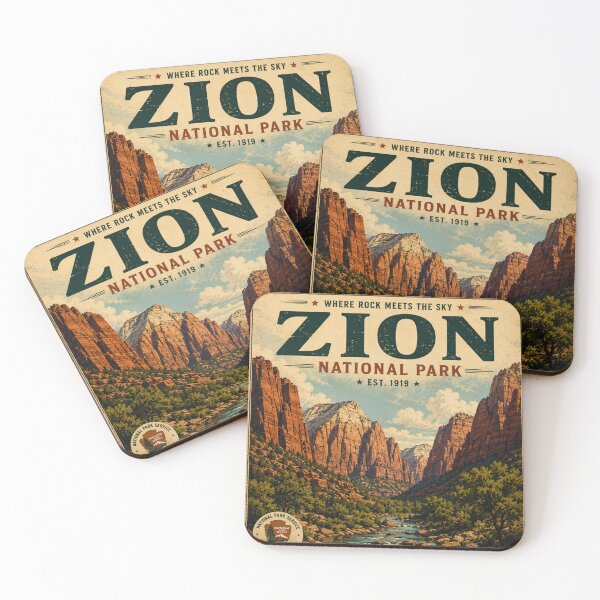 Item preview, Zion National Park Vintage Travel Poster designed and sold by SlanPOD.