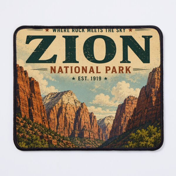 Item preview, Zion National Park Vintage Travel Poster designed and sold by SlanPOD.