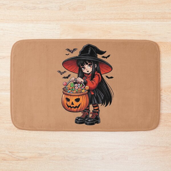 Item preview, Cute Halloween Witch with Pumpkin Candy Bucket Trick or Treat Kawaii PNG  designed and sold by MythicMood.