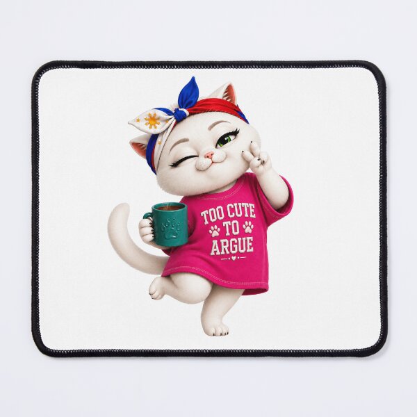 Item preview, Too cute to argue cat designed and sold by SHARAMDARA.