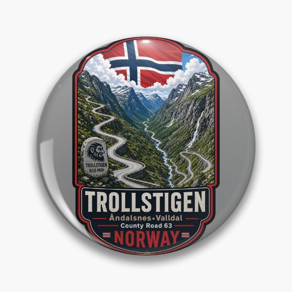 Item preview, Trollstigen The Troll Road Norway Sticker TShirt 07 designed and sold by OuterShellUK.