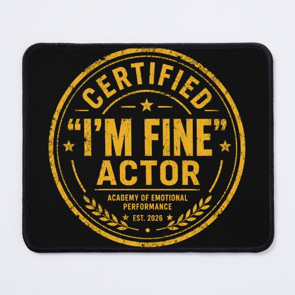 Item preview, Certified I’m Fine™ Funny Mental Health Humor Distressed Stamp Design designed and sold by FuzzDrive.