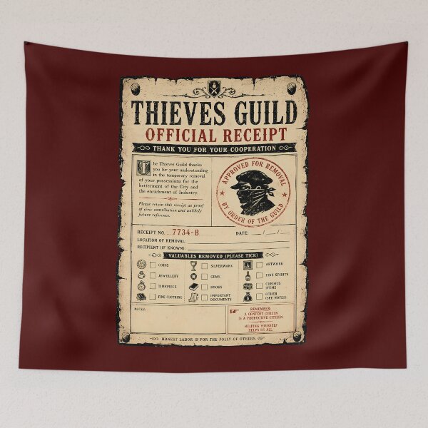Item preview, Thieves Guild Official Receipt Notice designed and sold by agearb.