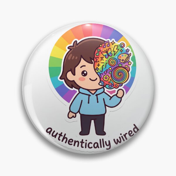 Item preview, Authentically Wired Neurodivergent Pride Unmasking Sticker designed and sold by DigitalDream Gallery.