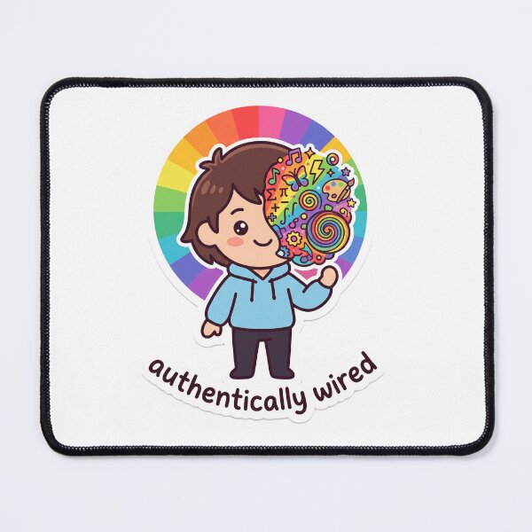 Item preview, Authentically Wired Neurodivergent Pride Unmasking Sticker designed and sold by DigitalDream Gallery.
