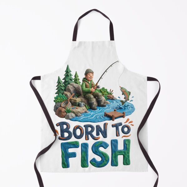 Item preview, BORN TO FISH - CLAYMATION STYLE designed and sold by TeeHahaStudio.