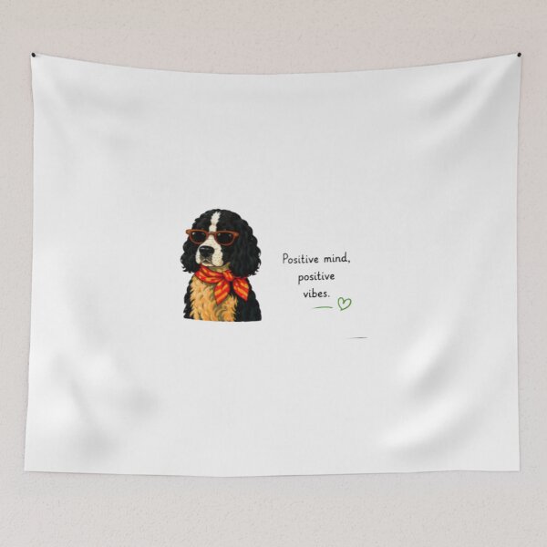 Item preview, Positive Mind Positive Vibes Cute Dog designed and sold by DailyDoodlesBySumbul.