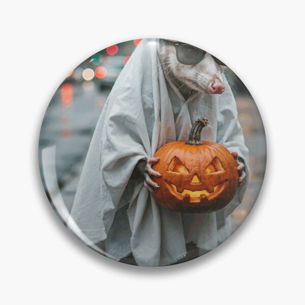 Item preview, The Coolest Ghost on Halloween – Opossum Pumpkin Portrait designed and sold by BrunoValcazar.