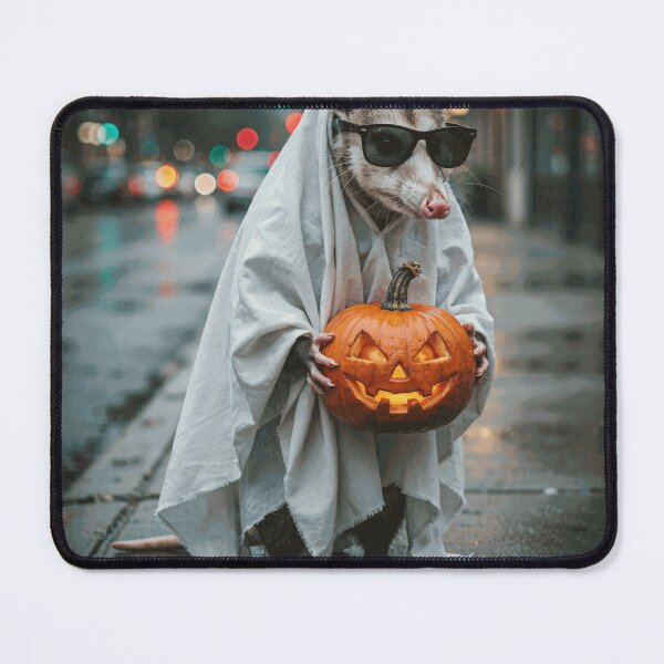 Item preview, The Coolest Ghost on Halloween – Opossum Pumpkin Portrait designed and sold by BrunoValcazar.