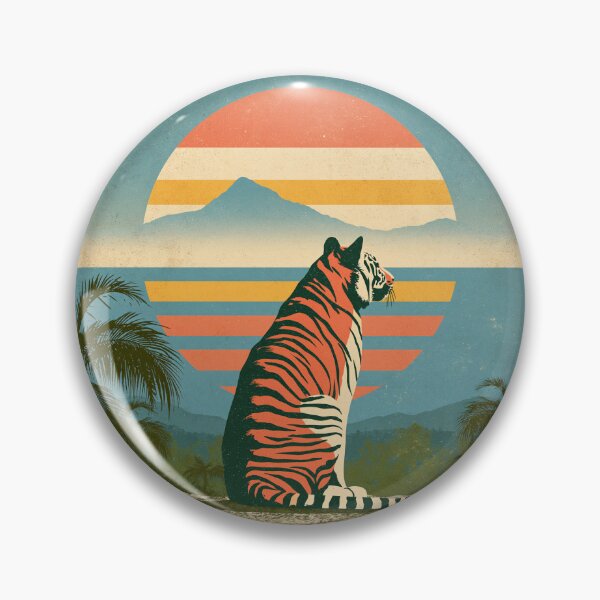 Artikelvorschau, Vintage-Retro-Tigerdesign entworfen und verkauft von Ayrshiredesigns.