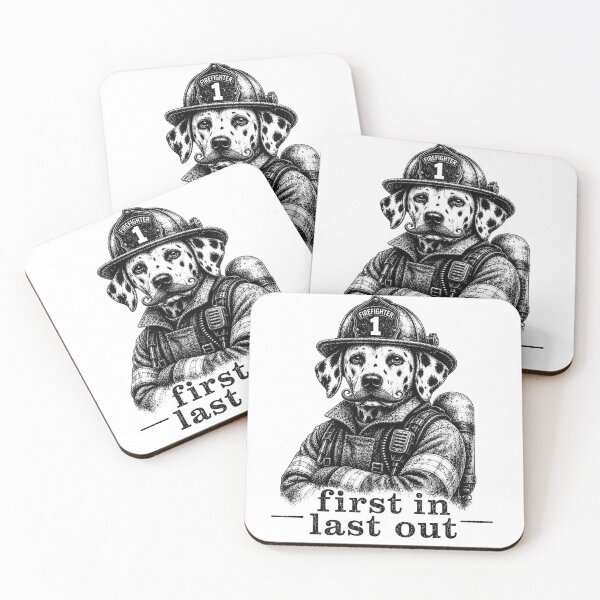 Item preview, Firefighter Dalmatian First In Last Out designed and sold by Fat Mustache Designs.