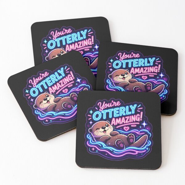 Item preview, Otterly Amazing Otter – Neon Pun Sticker designed and sold by Cerys-GS.