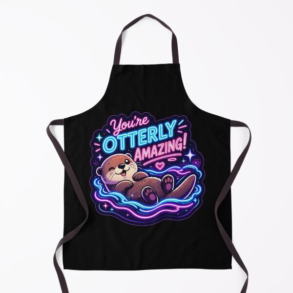 Item preview, Otterly Amazing Otter – Neon Pun Sticker designed and sold by Cerys-GS.